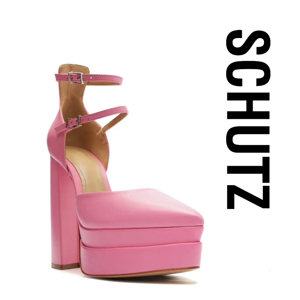 SCHUTZ - Elysee Pink - Size 6 Chunky Platform Heels
